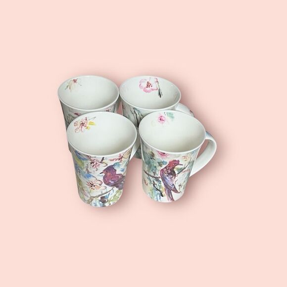 Set of 4 Kathy Ireland Designs “Jardin” Coffee Tea Milk Mug - Picture 2 of 9